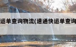 速通快运单查询物流(速通快运单查询物流电话)