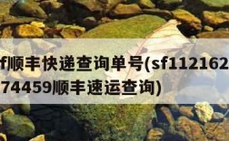 sf顺丰快递查询单号(sf1121622874459顺丰速运查询)