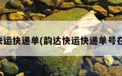 韵达快运快递单(韵达快运快递单号在哪里)