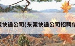 东莞快递公司(东莞快递公司招聘信息)