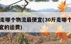 30斤走哪个物流最便宜(30斤走哪个物流最便宜的运费)