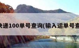 查快递100单号查询(输入运单号查询)