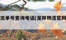 龙邦物流单号查询电话(龙邦物流官网网点查询)