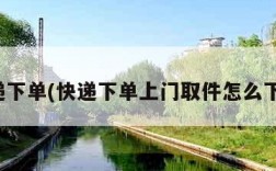 快递下单(快递下单上门取件怎么下单)