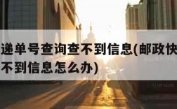 邮政快递单号查询查不到信息(邮政快递单号查询查不到信息怎么办)