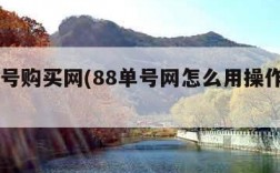 88单号购买网(88单号网怎么用操作方法)