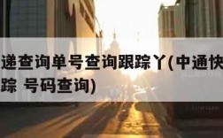 中通快递查询单号查询跟踪丫(中通快递单号查询跟踪 号码查询)