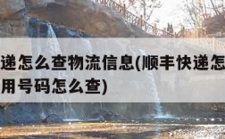 顺丰快递怎么查物流信息(顺丰快递怎么查物流信息用号码怎么查)