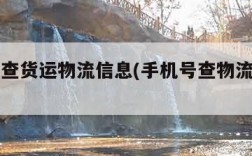 手机号查货运物流信息(手机号查物流查询入口)